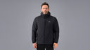 man:Floyen Men’s Black Hooded Hybrid Insulated Jacket