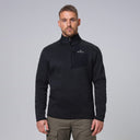 man:Njorunn Black Marl Quarter-Zip Fleece