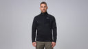 man:Njorunn Black Marl Quarter-Zip Fleece
